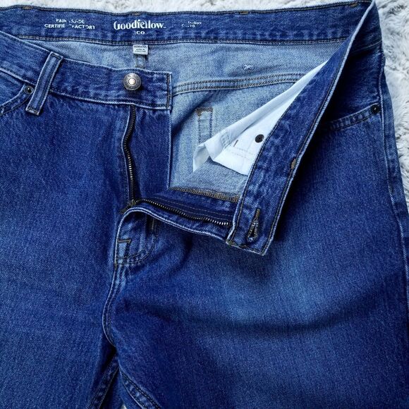 Goodfellow Co Jeans Mens 40x32 Blue Regular Straight Dark Wash American Denim - Picture 7 of 13